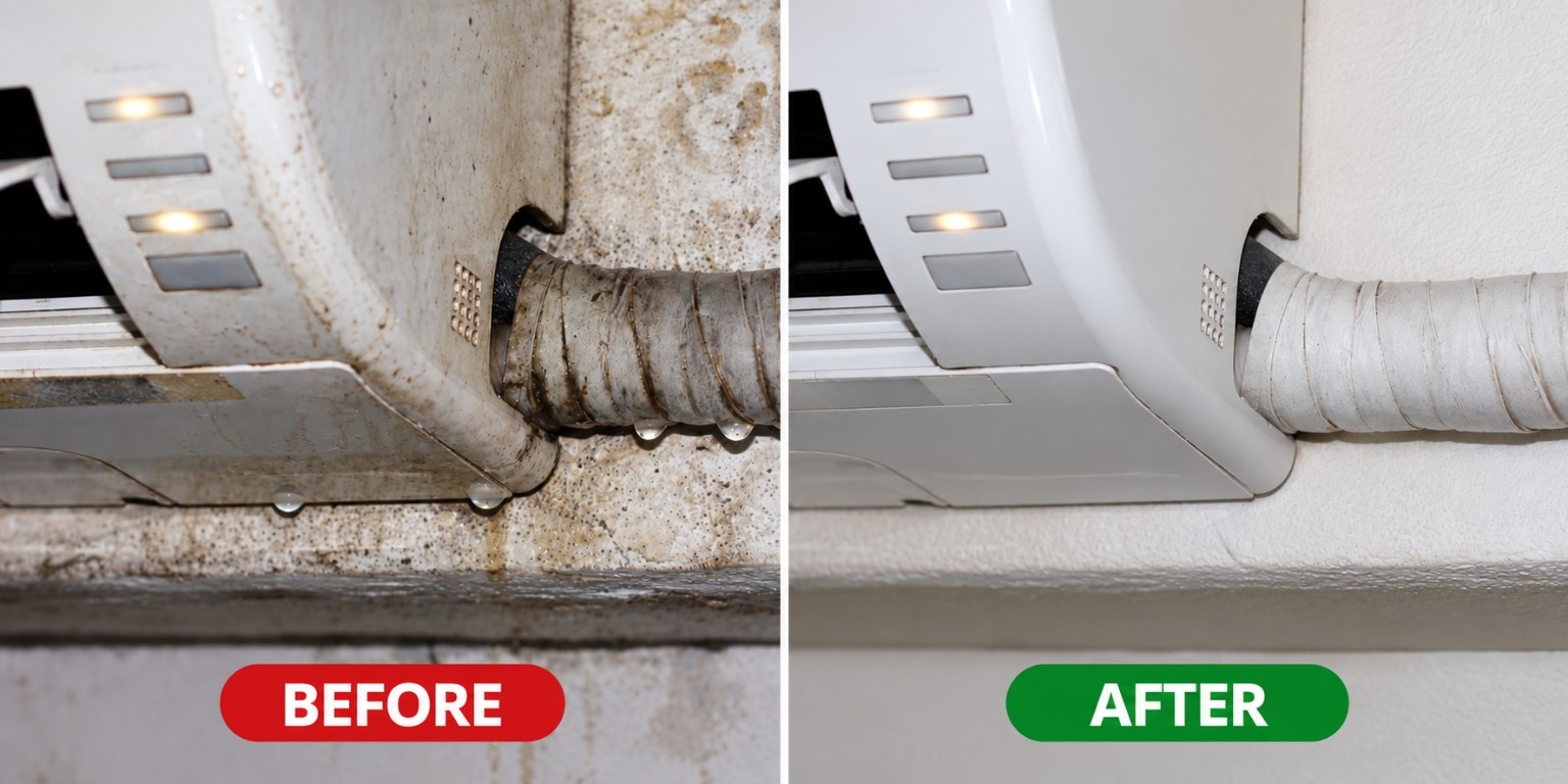 Before dan after pipa indoor AC